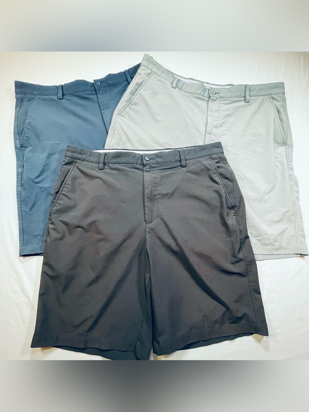 Footjoy FJ Performance Golf Shorts 3 Lot Men 38 Grey Blue Black Stretch Designer